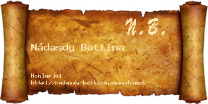 Nádasdy Bettina névjegykártya